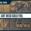 Art Deco Gold Foil Digital Paper Art Deco Gold Foil