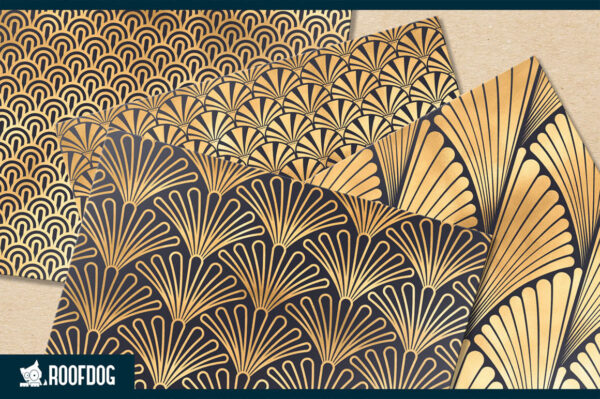 Art Deco Gold Foil Digital Paper Art Deco Gold Foil Digital Paper