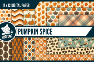Pumpkin spice latte digital paper