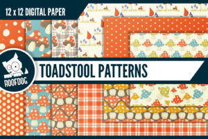 Toadstools digital paper