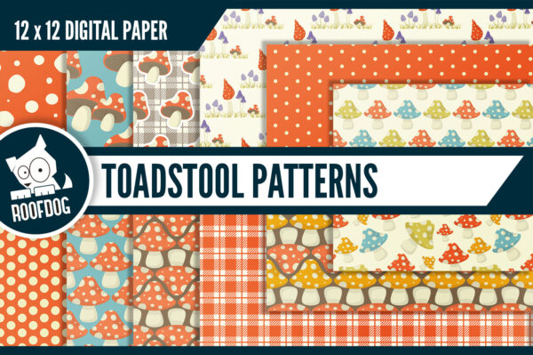 Toadstools digital paper Toadstools digital paper
