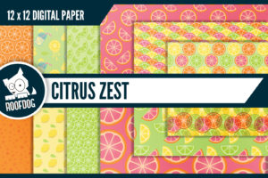 Citrus zest digital paper