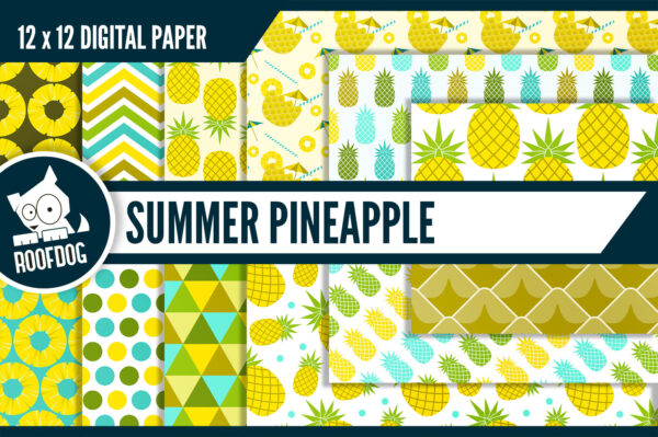 Summer pineapple digital paper Summer pineapple digital paper