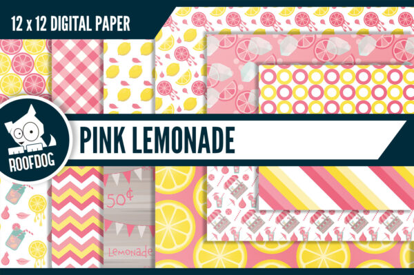 Pink lemonade digital paper Pink lemonade digital paper