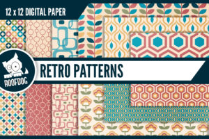 Retro patterns digital paper
