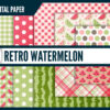 Retro watermelon digital paper Retro watermelon digital paper