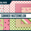 Summer watermelon digital paper