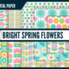 Bright spring flowers digital paper