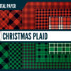 Red and green Christmas Plaid digital paper