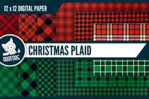 Red and green Christmas Plaid digital paper