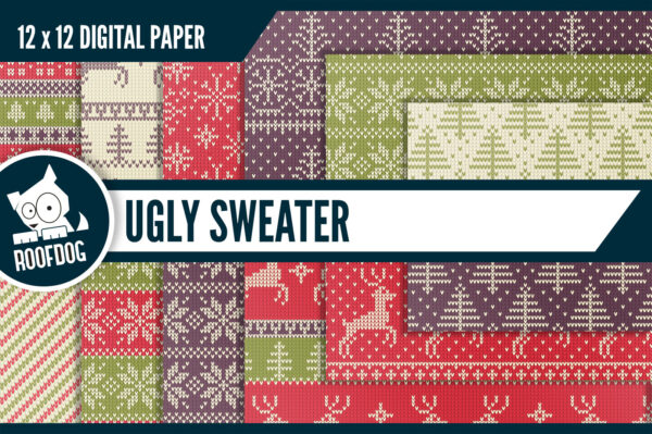 Ugly Sweater Digital Paper