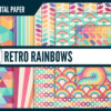 Retro rainbow digital paper