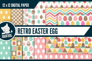 Retro Easter Egg Hunt Digital Paper