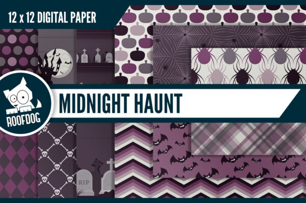 Midnight Haunt Halloween Digital Paper