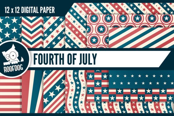 Vintage USA 4th of July Digital Paper Vintage USA 4th of July Digital Paper