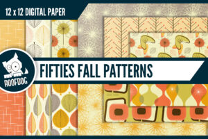 Fifties fall patterns digital paper