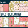 Pink and gold foil flamingo digital paper Pink and gold foil flamingo digital paper
