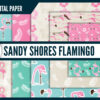 Sandy shores flamingo digital paper