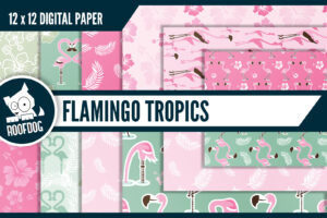 Tropical paradise flamingo digital paper