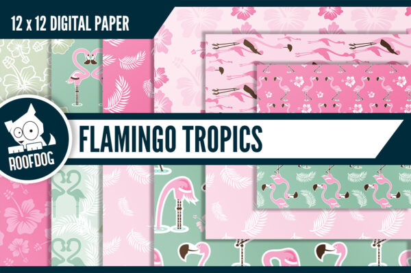 Tropical paradise flamingo digital paper Tropical paradise flamingo digital paper