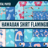 Hawaiian shirt flamingo digital paper Hawaiian shirt flamingo digital paper