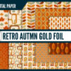 Fall retro gold foil digital paper Fall retro gold foil digital paper