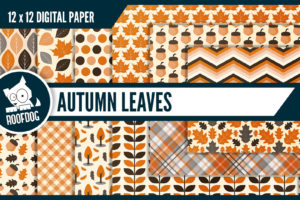 Autumn leaves digital paper