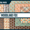Woodland foxes digital paper
