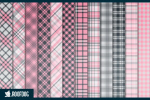 Pink and Grey plaid digital paper