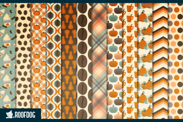 Pumpkin spice latte digital paper Pumpkin spice latte digital paper