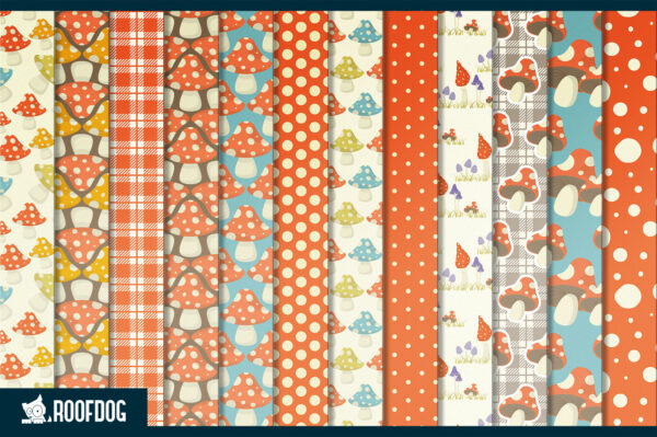 Toadstools digital paper Toadstools digital paper