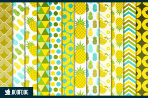 Summer pineapple digital paper