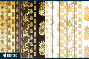 Golden pineapple digital paper