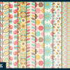 Retro Spring floral digital paper Retro Spring floral digital paper