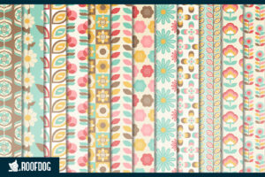 Retro Spring floral digital paper