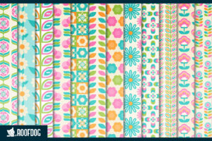 Bright spring flowers digital paper