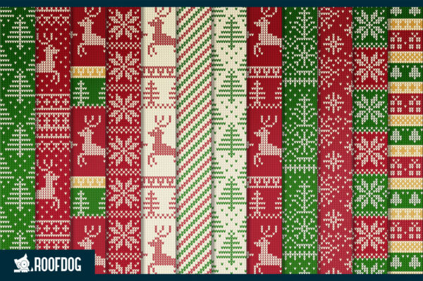 Ugly Christmas sweater digital paper