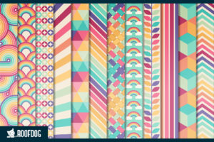Retro rainbow digital paper