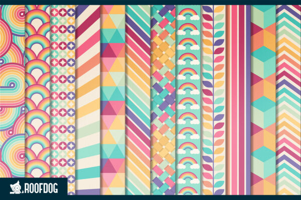 Retro rainbow digital paper Retro rainbow digital paper