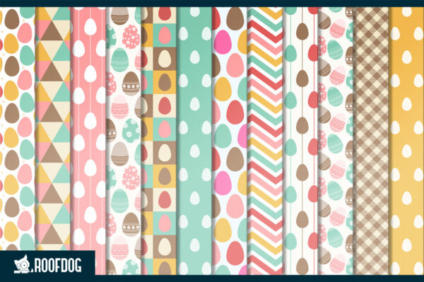 Retro Easter Egg Hunt Digital Paper Retro Easter Egg Hunt Digital Paper