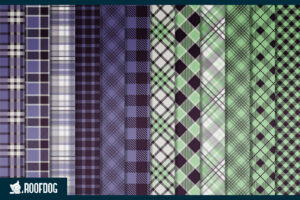 Halloween Plaid Green and Purple Digital Paper