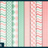Classic Mint and Coral Digital Paper