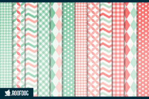 Classic Mint and Coral Digital Paper