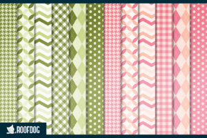 Classic Melon Pink and Green Digital Paper