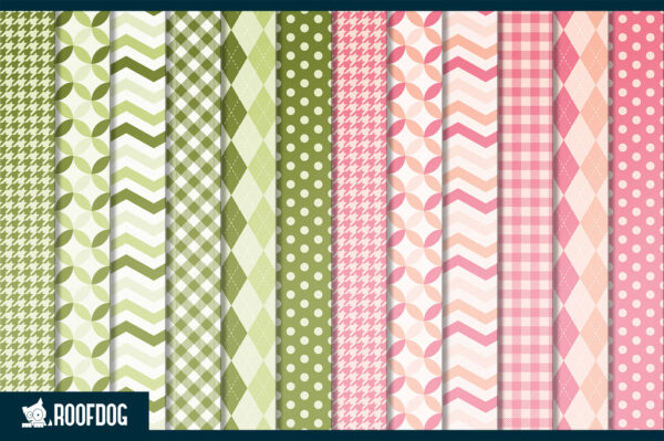 Classic Melon Pink and Green Digital Paper Classic Melon Pink and Green Digital Paper