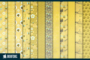 Honey Bee Gold Foil Digital Paper