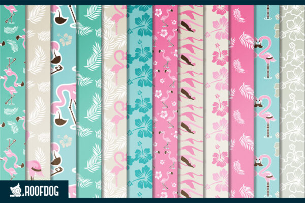 Sandy shores flamingo digital paper