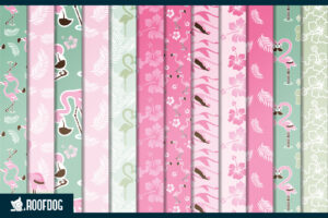 Tropical paradise flamingo digital paper