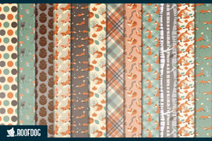 Woodland foxes digital paper