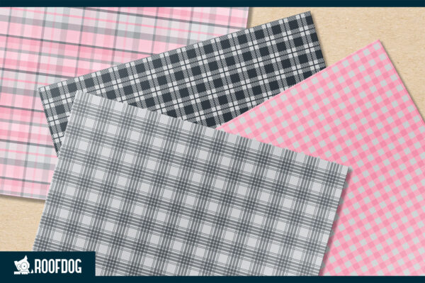 Pink and Grey plaid digital paper Pink and Grey plaid digital paper